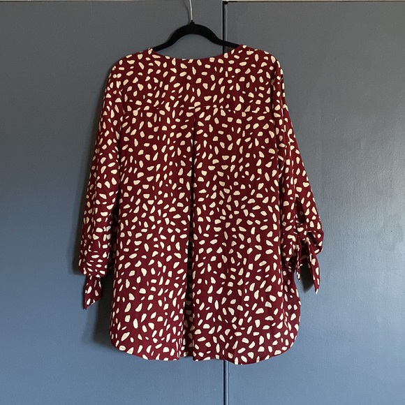 West Kei Allan Surplice Tie Sleeve High Low Blouse - Picture 3 of 6